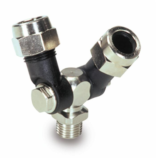 Getto snodato doppio con filetto maschio 1/4'G - Braglia