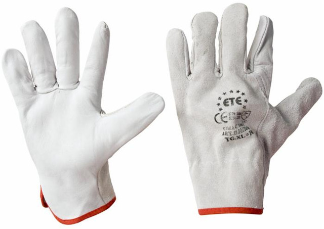 Guanto in pelle fiore orlato con polso elasticizzato taglia XL - Ama