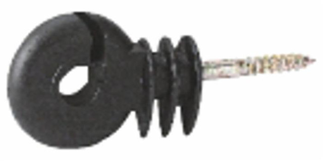 Isolatore nero ad anello con vite per legno ø 6mm - Ama