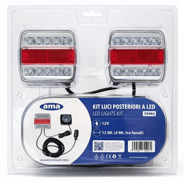 Kit magnetico con fanali a led con cavo a 5 poli da 12/4 m - Ama
