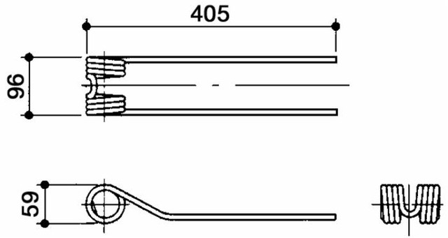 Dente girello lunghezza 405 larghezza 96 adattabile Slam filo 9 - Ama