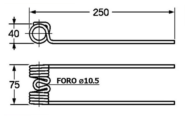 Dente ranghinatore adattabile Ima la Rocca E Sama filo 5,8 lunghezza 250 - Ama