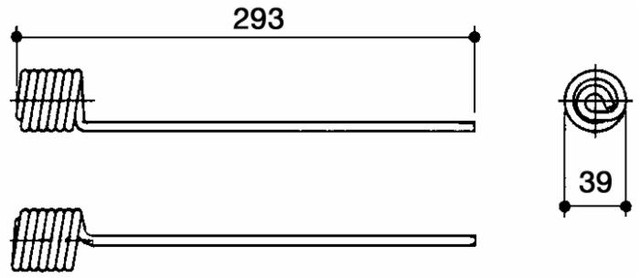 Dente ranghinatore adattabile Olivi lunghezza 293 filo 5,5 - Ama
