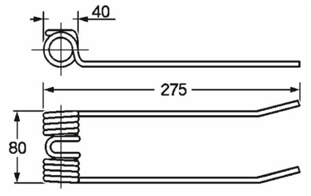 Dente ranghinatore adattabile Repossi a punte piegate filo 5,8 - Ama