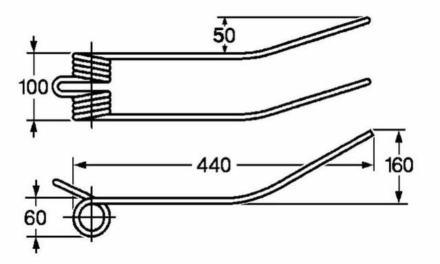 Dente a molla per giroandanatore filo Ø 8,5mm adattabile Slam e Borello - Ama