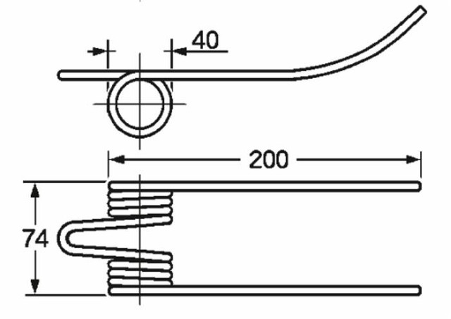 Dente pick-up adattabile Feraboli 1828060 lunghezza 200 filo 5,5 - Ama