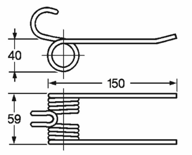 Dente rotopressa raccoglitrice adattabile Santini larghezza 59 filo 5 - Ama