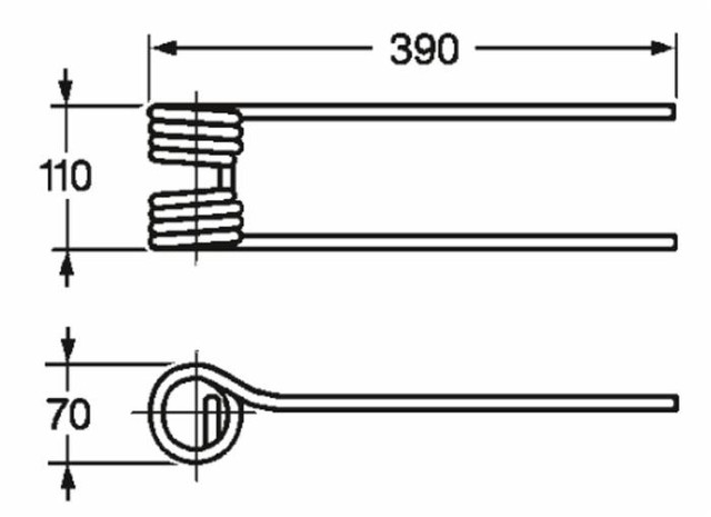 Dente girello adattabile Kuhn 57609000 filo 9,5 - Ama