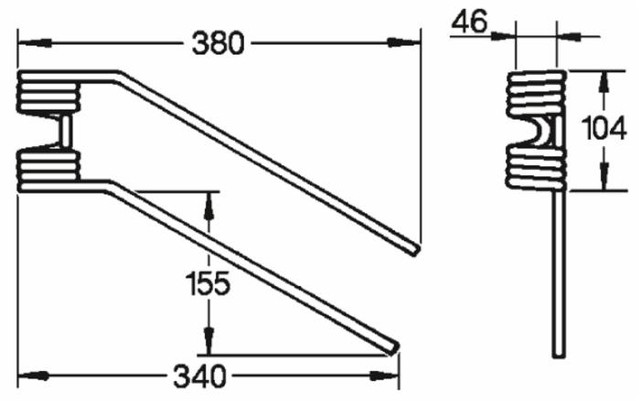 Dente girello dx adattabile Lince filo 9 - Ama