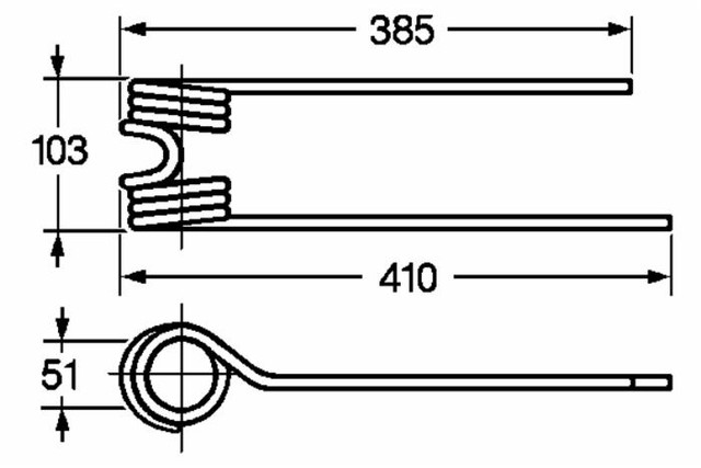 Dente girello sx adattabile Pottinger filo 9,5 - Ama