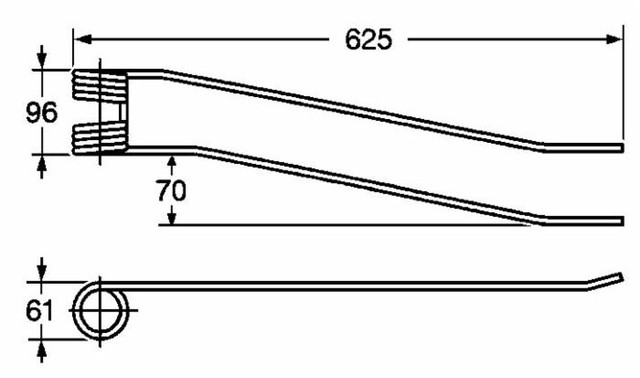 Dente giroandanatore sx lungo adattabile Borello filo 8,5 - Ama