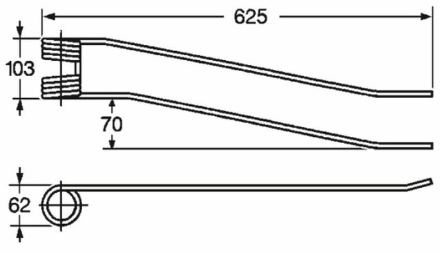 Dente giroandanatore sx adattabile Borello filo 9 - Ama