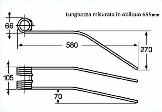 Dente giroandanatore adattabile Cimac e Gherardi - Ama