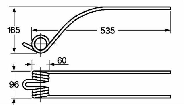 Dente giroandanatore adattabile Fella 160111 filo 9,5 - Ama