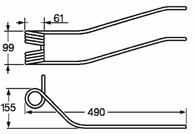 Dente giroandanatore adattabile Kuhn 57701700 filo 8,5 - Ama