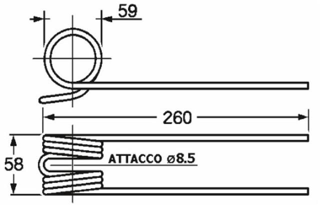 Dente ranghinatore adattabile Gaspardo filo 6 - Ama