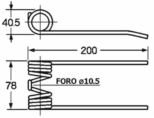 Dente pick-up adattabile Claas foro 10,5 e filo 6 - Ama