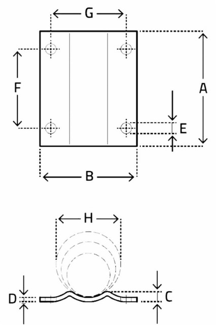 Piastra di fissaggio per ruote d'appoggio modello F1 - Simol