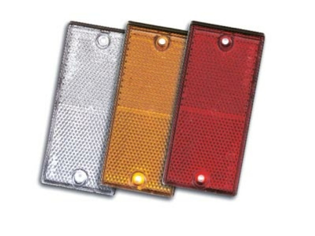 Catarifrangente arancione 107x51mm 2 fori Ø 4mm - Ajba