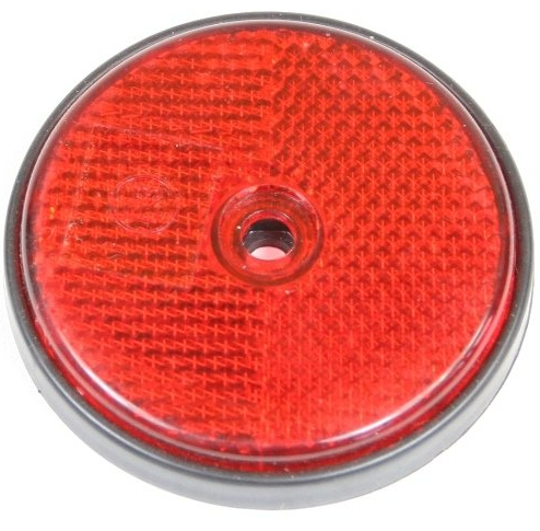 Catarifrangente con foro rosso Ø 60mm - Ajba