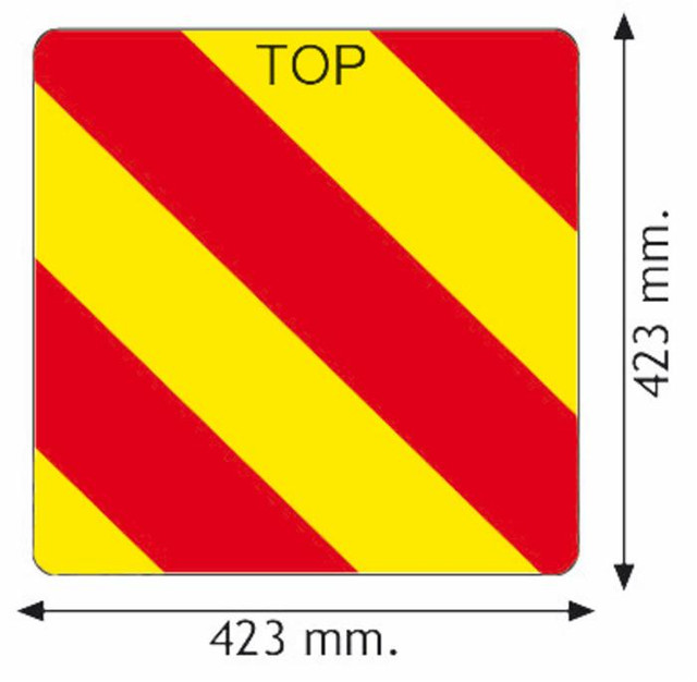 Pannello retroriflettente segnalatore attrezzature agricole 423x423mm - Ama