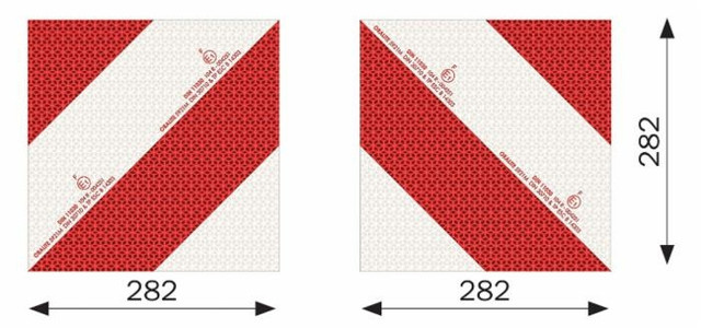Kit 2 pannelli adesivi omologati per segnalazione su strada 282x282mm - Ama