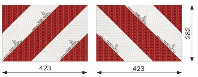 Kit 2 pannelli adesivi omologati per segnalazione su strada 423x282mm - Ama