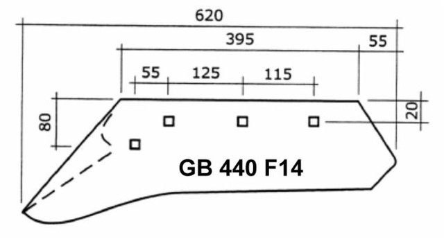 Vomere adattabile Moro GB440 F14 (6CM) dx - Ama