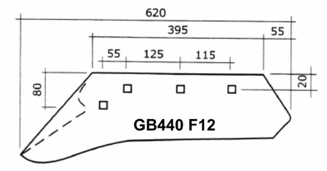 Vomere adattabile Moro GB440 F12 sx - Ama