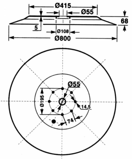 Disco portalama adattabile Supertino 165 Ø 800 - Ama