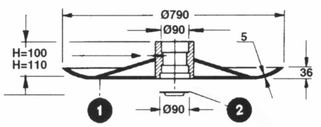 Disco folle adattabile Supertino 165 Ø 790 - Ama