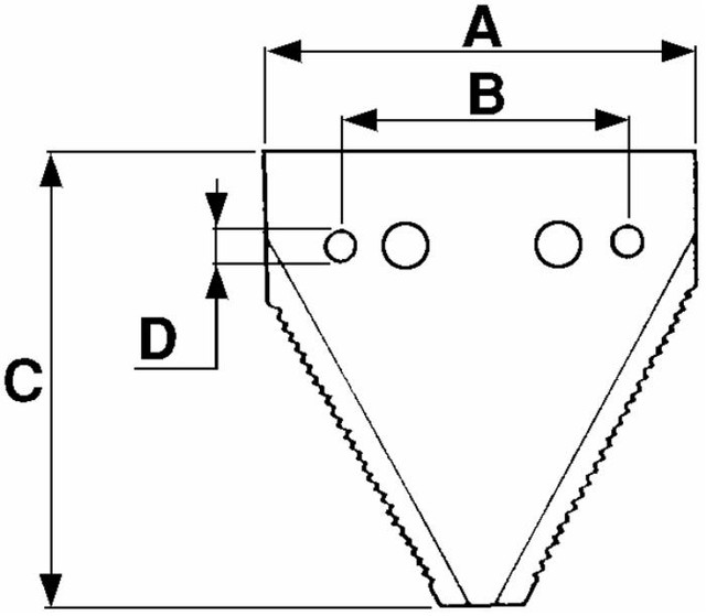 Sezione rigata con 4 fori adattabile al riferimento originale BCS 58059014 - Bcs