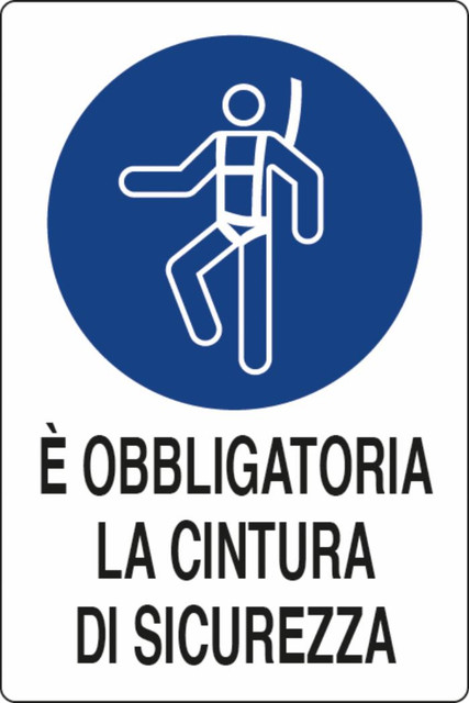 Cartello segnaletica "obbligatora cintura di sicurezza" 30x20 - Ama