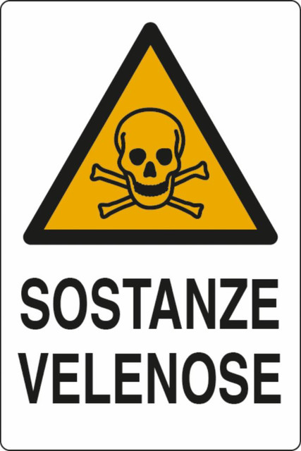 Cartello segnaletica sostanze velenose 30x20 - Ama