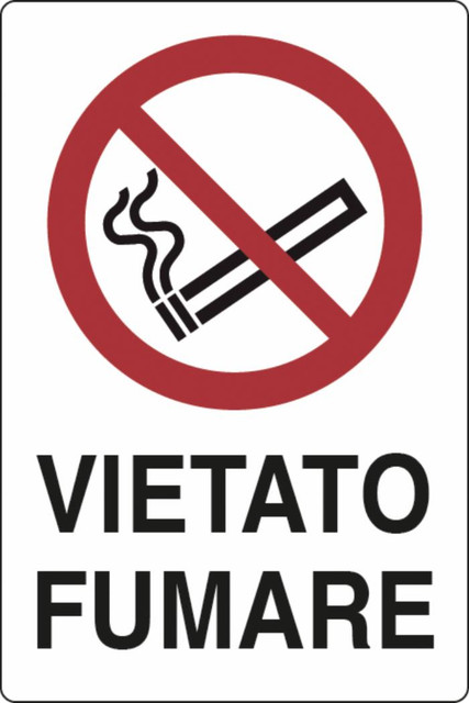Cartello segnaletica "vietato fumare" 30x20 - Ama
