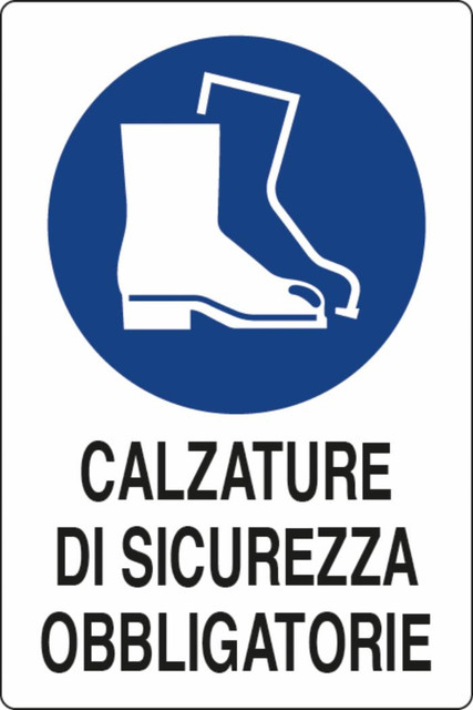 Cartello segnaletica "obbligo calzature di sicurezza" 30x20 - Ama