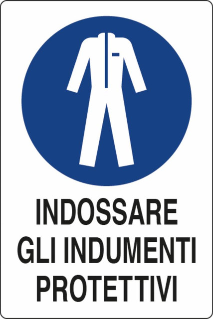 Cartello segnaletica "indossare indumenti protettivi" 30x20 - Ama