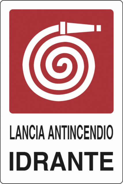 Cartello segnaletica "lancia antincendio idrante" 30x20 - Ama