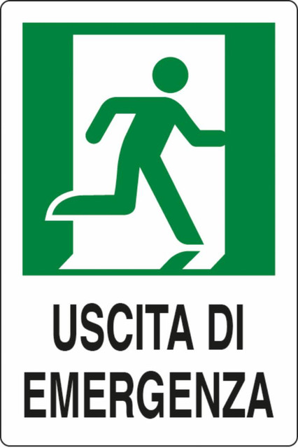 Cartello segnaletica "uscita di emergenza destra" 30x20 - Ama