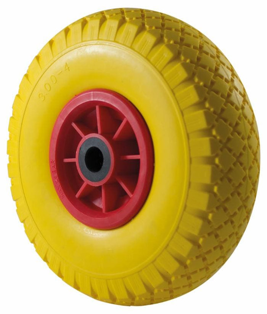 Ruota per carrelli gialla in poliuretano 3.00x4” portata 50kg Ø 250mm - Ama