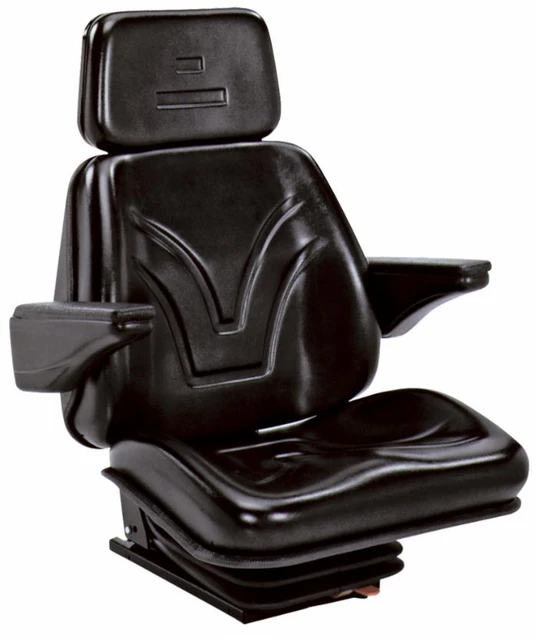 Sedile Top in sky nero con molleggio meccanico e braccioli 536x620x832mm - Seat Industries