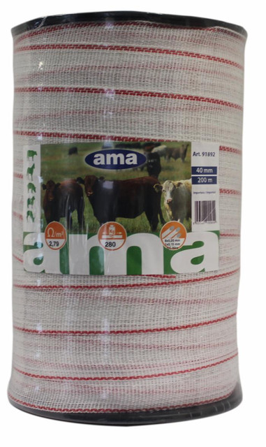 Banda recinto elettrico 200m 9 conduttori resistenza 250kg - Ama