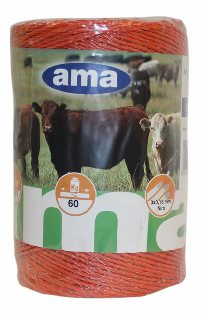 Bobina filo elettrificato arancione 250m 3 conduttori acciaio - Ama