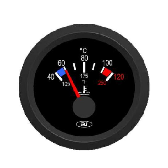 Indicatore temperatura acqua analogico 40-120° da 12V - Ama