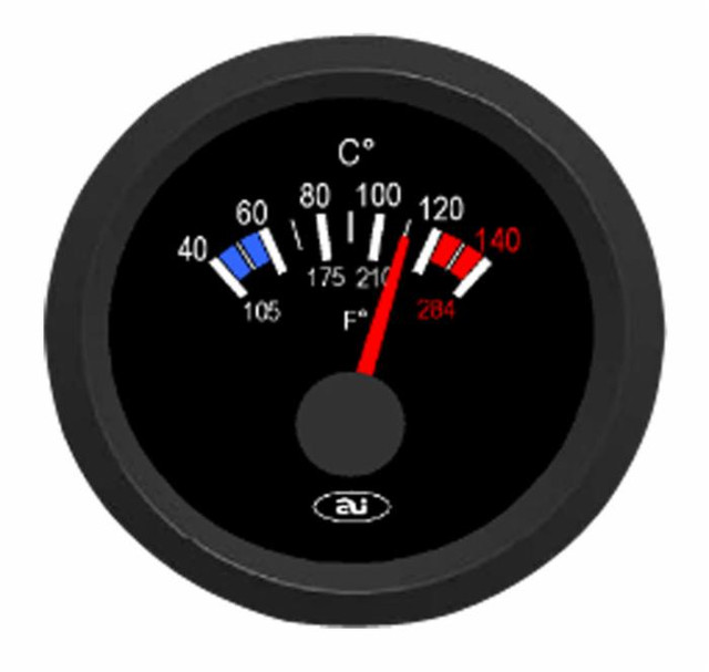 Indicatore temperatura acqua analogico 40-120° da 24V - Ama