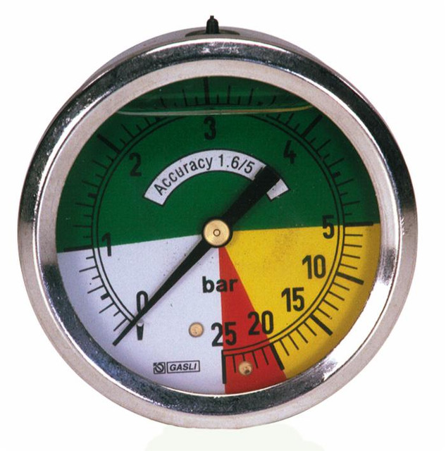 Manometro isometrico cassa inox Ø 63 bar 0:5/25 - Wika