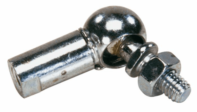 Snodo in acciaio sinistro filetto M6x1 con dado e anello - Ama