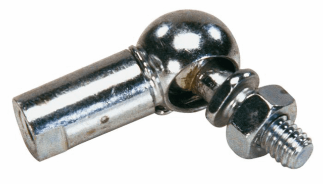 Snodo in acciaio sinistro filetto M6x1 con dado e anello - Ama