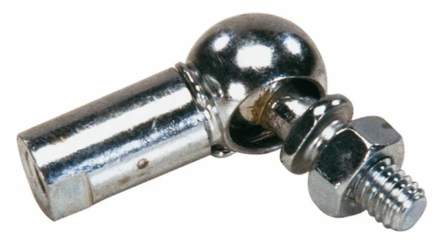 Snodo in acciaio sinistro filetto M6x1 con dado e anello - Ama
