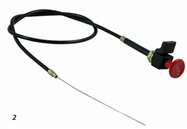 Tirante stop motore,cavo lunghezza 1200mm con leva d'arresto e pomello stop rosso - Ama